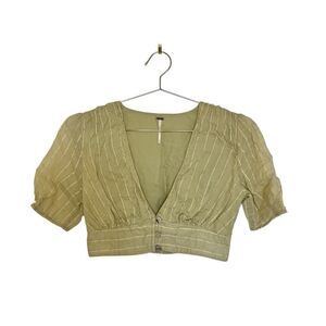 Free People Crop Peasant Top